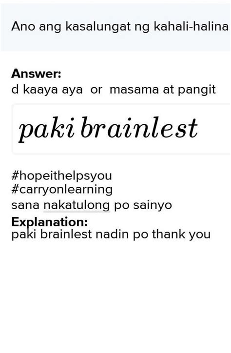 kahali halina kahulugan brainly|HALINA (Tagalog).